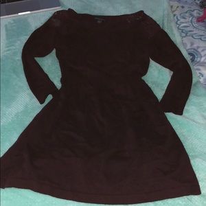 AE sweater dress, cinched waist, lace shoulders